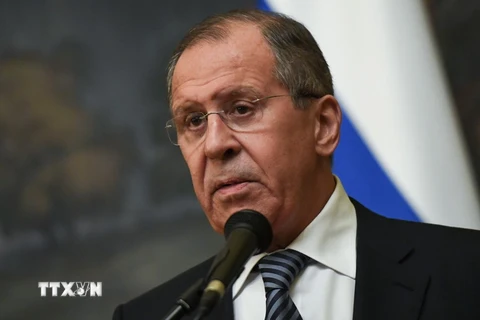 Ngoại trưởng Nga Sergei Lavrov phát biểu tại Moskva ngày 29/3. (Nguồn: AFP/TTXVN)