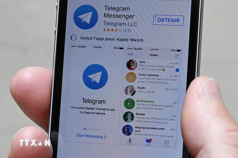 Ứng dụng Telegram trên điện thoại di động. (Nguồn: AFP/TTXVN)