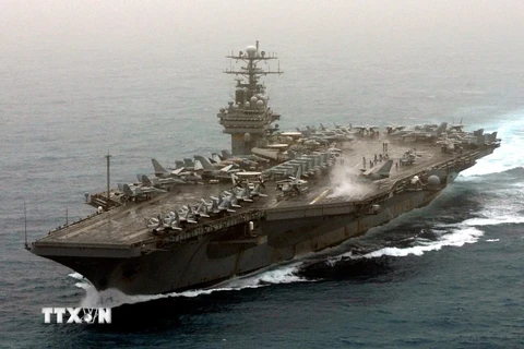  Tàu sân bay USS Theodore Roosevelt của Hải quân Mỹ. (Nguồn: AFP/TTXVN)