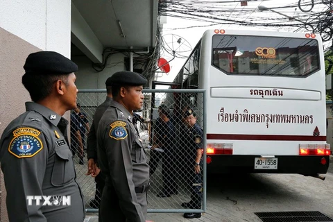Cảnh sát Thái Lan tuần tra tại Bangkok. (Nguồn: EPA/TTXVN)