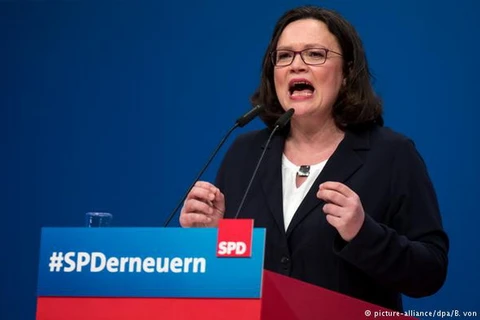 Nữ chủ tịch SPD Andrea Nahles. (Nguồn: DPA)