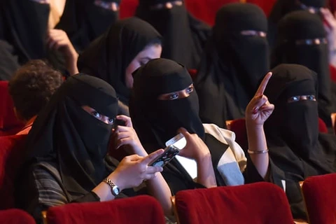 Những phụ nữ Saudi Arabia trong rạp chiếu phim. (Nguồn: AFP/Getty Images) 