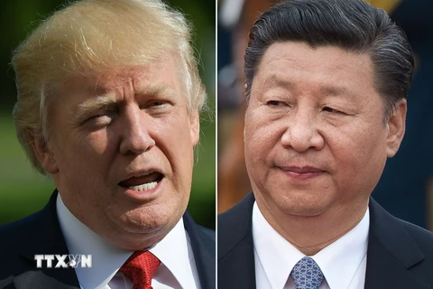 Tổng thống Mỹ Donald Trump (trái) và Chủ tịch Trung Quốc Tập Cận Bình (phải). (Nguồn: AFP/TTXVN)