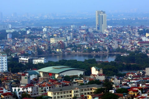 Hồ Thanh Nhàn nằm trong khuôn viên của Công viên Tuổi trẻ, quận Hai Bà Trưng, Hà Nội. (Ảnh: Huy Hùng/TTXVN)