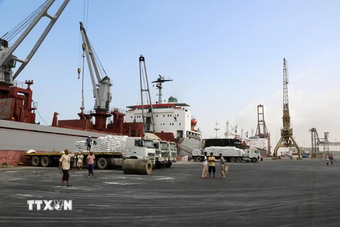 Cảng Hodeidah ở tỉnh Hodeidah, Yemen ngày 27/1. (Nguồn: AFP/TTXVN)