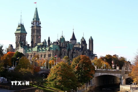  Tòa nhà Quốc hội Canada ở Ottawa. (Ảnh: AFP/TTXVN)