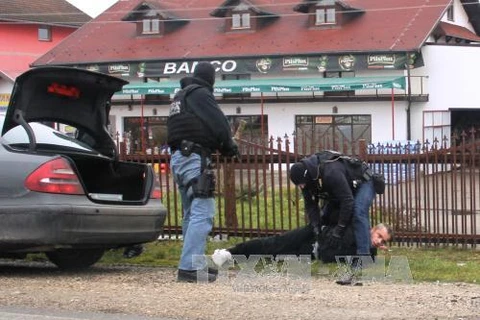  Cảnh sát Bosnia and Herzegovina bắt giữ một nghi phạm. (Nguồn: AFP/ TTXVN)