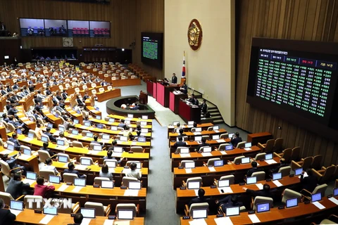 Toàn cảnh phiên họp Quốc hội Hàn Quốc ở thủ đô Seoul ngày 28/5. (Ảnh: Yonhap/TTXVN)