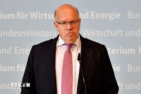  Bộ trưởng Kinh tế và Năng lượng Đức Peter Altmaier phát biểu trong cuộc họp báo tại Berlin ngày 17/7. (Ảnh: AFP/TTXVN)