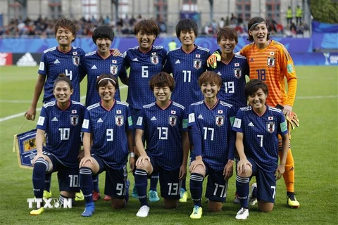 Đội tuyển U20 nữ Nhật Bản trước trận chung kết FIFA World Cup U-20 2018 tại Vannes, Pháp ngày 4/8. (Ảnh: THX/TTXVN)