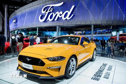 Xe Mustang Ford mới được trưng bày tại triển lãm ôtô quốc tế Thượng Hải ở thành phố Thượng Hải, Trung Quốc ngày 19/4/2017. (Ảnh: AFP/TTXVN)