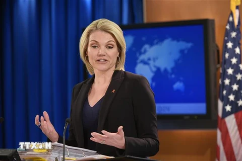 Người phát ngôn Bộ Ngoại giao Mỹ Heather Nauert được đề cử làm Đại sứ Mỹ tại LHQ. (Ảnh: AFP/TTXVN)