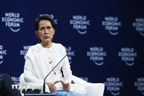 Cố vấn Nhà nước Myanmar Aung San Suu Kyi. (Ảnh: Lâm Khánh/TTXVN)