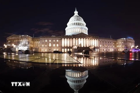 Tòa nhà Quốc hội Mỹ tại Washington D.C., ngày 21/12/2018. (Ảnh: THX/TTXVN)