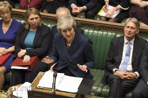 Thủ tướng Anh Theresa May phát biểu tại cuộc họp Hạ viện ở London ngày 12/12/2018. (Ảnh: AFP/TTXVN)