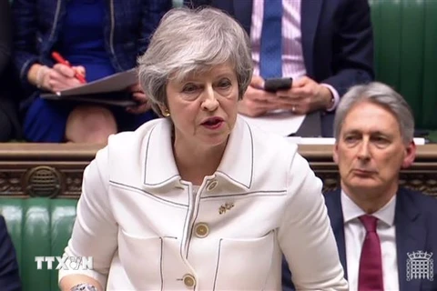 Thủ tướng Anh Theresa May phát biểu tại cuộc họp Hạ viện ở thủ đô London ngày 14/1/2019. (Ảnh: AFP/TTXVN)