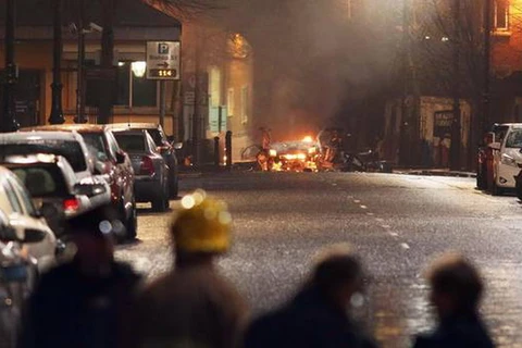 Hiện trường vụ nổ tại Londonderry, Bắc Ireland ngày 19/1. (Nguồn: Telegraph)
