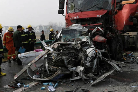 Hiện trường một vụ tai nạn giao thông ở tỉnh An Huy, Trung Quốc tháng 11/2017. Ảnh minh họa. (Nguồn: Reuters)