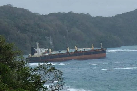 Tàu chở hàng MV Solomon Trader mắc kẹt tại quần đảo Solomon. (Nguồn: 