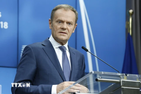 Chủ tịch Hội đồng châu Âu Donald Tusk. (Nguồn: AFP/TTXVN) 