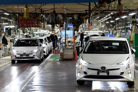 Bên trong một nhà máy sản xuất ôtô của Toyota tại tỉnh Achi, Nhật Bản. (Ảnh: AFP/TTXVN) 