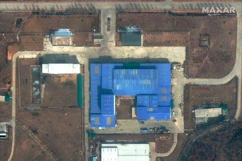 Hình ảnh vệ tinh này được chụp vào ngày 22/2 tại bãi phóng Sanumdong ở ngoại ô Bình Nhưỡng. (Nguồn: AP)