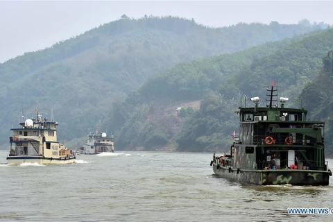 Sông Mekong là tuyến đường thủy quan trọng đối với hoạt động vận tải xuyên biên giới. (Nguồn: xinhuanet.com)