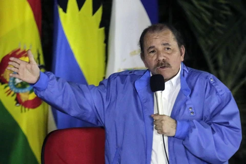 Tổng thống Nicaragua Daniel Ortega phát biểu tại Managua. (Ảnh: AFP/TTXVN) 