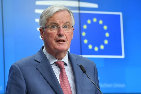 Trưởng đoàn đàm phán Brexit của EU, ông Michel Barnier tại cuộc họp báo ở Brussels, Bỉ. Ảnh: AFP/TTXVN 