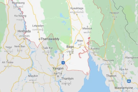 Vụ tai nạn xảy ra tại vùng Bago của Myanmar. (Nguồn: google.com)