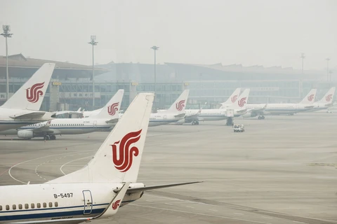 Máy bay của hãng hàng không Air China tại sân bay quốc tế Bắc Kinh, Trung Quốc. (Ảnh: AFP/TTXVN) 