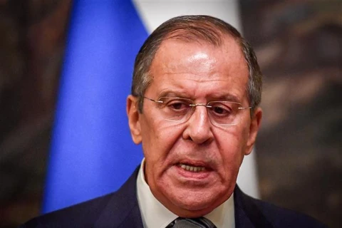 Ngoại trưởng Nga Sergei Lavrov trong cuộc họp báo tại Moskva ngày 21/6. (Ảnh: AFP/TTXVN)