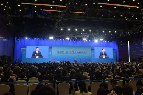 Chủ tịch Trung Quốc Tập Cận Bình phát biểu khai mạc Diễn đàn hợp tác quốc tế "Vành đai và Con đường" ở Bắc Kinh ngày 26/4/2019. (Ảnh: AFP/TTXVN)