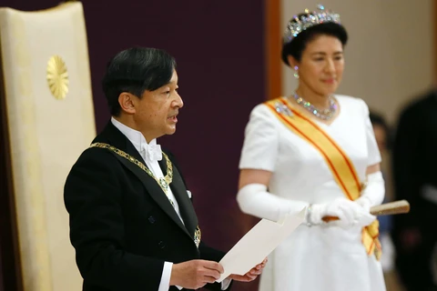 Tân Nhật hoàng Naruhito và Hoàng hậu Masako. (Nguồn: AFP/TTXVN)