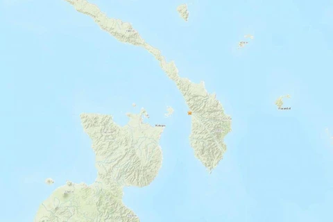 Trận động đất nông xảy ra 44km về phía đông bắc Kokopo ở Papua New Guinea. (Nguồn: USGS)