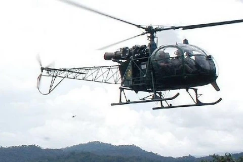 Một chiếc trực thăng của Quân đội Peru. (Ảnh: EFE)