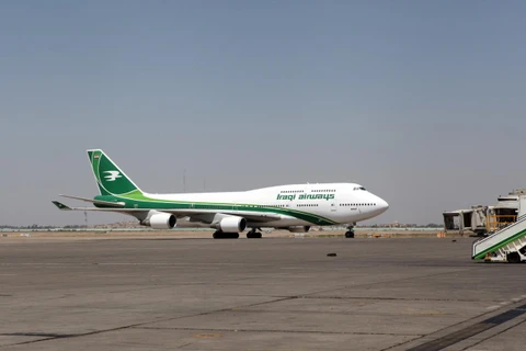 Máy bay của hãng hàng không Iraqi Airways tại sân bay Baghdad, Iraq. (Ảnh: AFP/TTXVN)