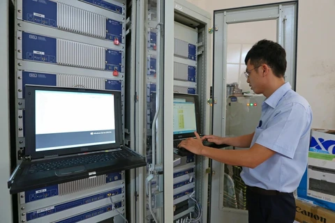 Trung tâm Điều khiển hệ thống điện tỉnh Quảng Trị (Tổng Công ty Điện lực miền Trung). (Ảnh: Ngọc Hà/TTXVN)