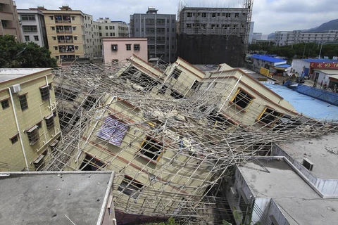 Hiện trường một vụ sập nhà ở Trung Quốc. Ảnh minh họa. (Nguồn: Reuters)