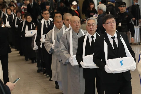 Hàn Quốc hồi hương hơn 70 bộ hài cốt lao động cưỡng bức từ Nhật Bản về nước. (Ảnh: YONHAP/TTXVN)