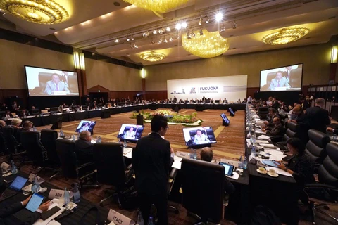 Các đại biểu tham dự Hội nghị Bộ trưởng Tài chính và Thống đốc Ngân hàng Trung ương Nhóm Các nền kinh tế phát triển và mới nổi hàng đầu thế giới (G20) tại Nhật Bản ngày 8/6/2019. (Ảnh: AFP/TTXVN)