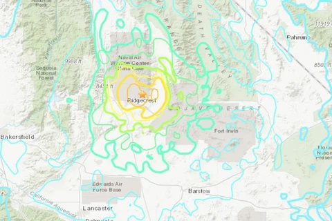 Khu vực xảy ra động đất. (Nguồn: Google Maps)
