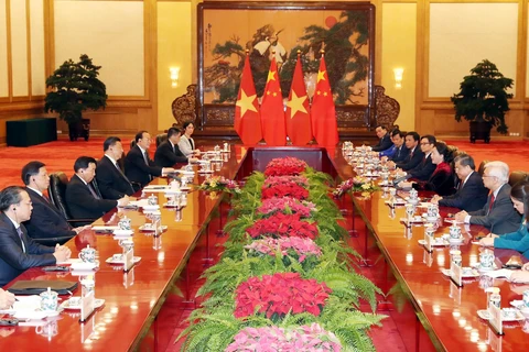 Chủ tịch Quốc hội Nguyễn Thị Kim Ngân hội kiến Tổng Bí thư, Chủ tịch nước CHND Trung Hoa Tập Cận Bình. (Ảnh: Trọng Đức/TTXVN)