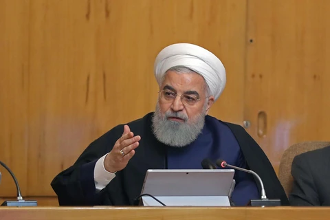 Tổng thống Iran Hassan Rouhani phát biểu tại một sự kiện ở Tehran ngày 8/5/2019. (Ảnh: AFP/TTXVN)