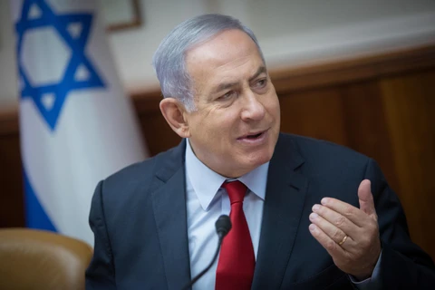Thủ tướng Israel Benjamin Netanyahu tại cuộc họp nội các ở Jerusalem ngày 24/6/2019. (Ảnh: THX/TTXVN)