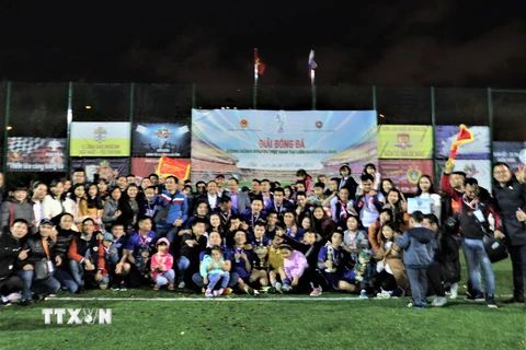Đội FC Sông La Hà Tĩnh giành chức chức vô địch. (Ảnh: Dương Trí/TTXVN)