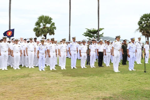 Quang cảnh buổi lễ khai mạc cuộc tập trận chung Myux-ASEAN tại căn cứ hải quân Sattahip, Thái Lan, ngày 2/9/2019. (Ảnh: Hữu Kiên/TTXVN)