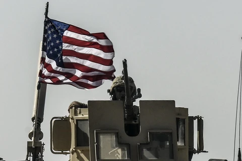 Binh sỹ Mỹ tại thị trấn Kobani, phía Bắc Syria ngày 29/9/2017. (Ảnh: AFP/TTXVN)