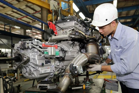 Công nghiệp chế biến, sản xuất xe có động cơ đã đóng góp lớn cho chỉ số phát triển của ngành công nghiệp Việt Nam. (Ảnh: Trần Việt/TTXVN)