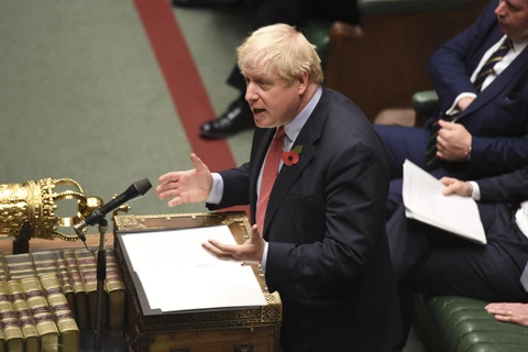 Thủ tướng Anh Boris Johnson phát biểu trong phiên họp Hạ viện tại London ngày 29/10/2019. Ảnh: THX/ TTXVN 